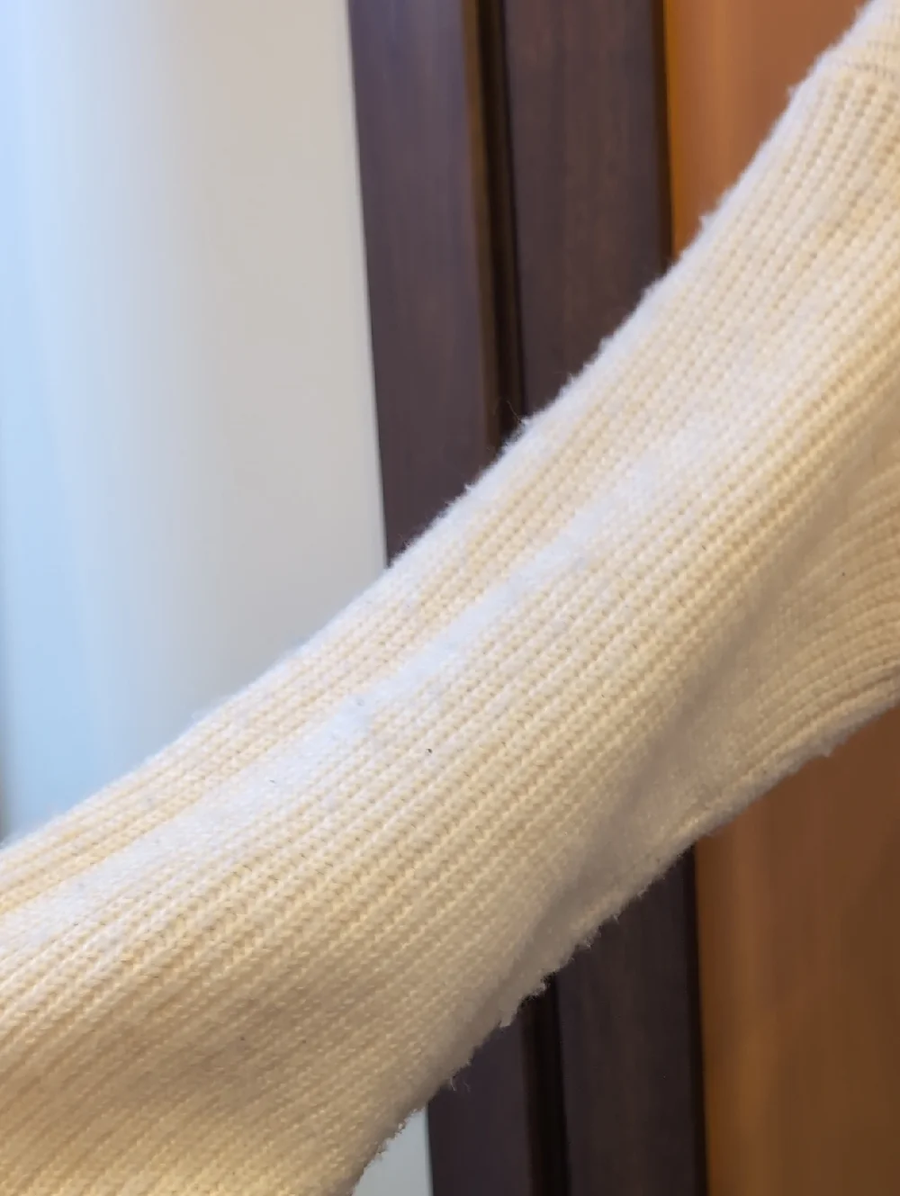 LOFT Cream Chunky Ribbed Button-Front Cardigan - Picture 4 of 5